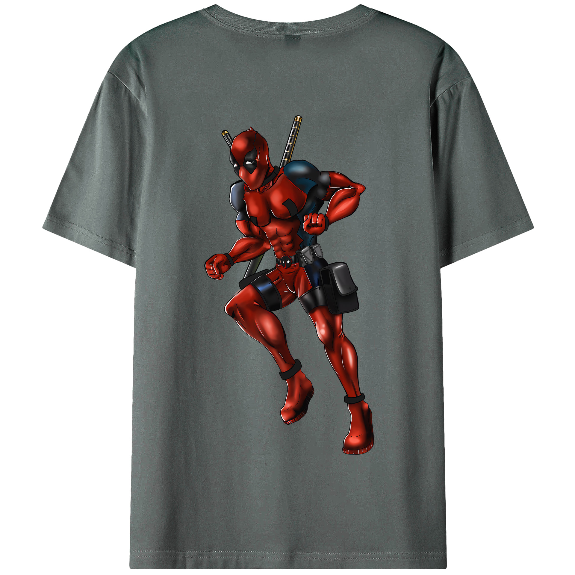 （画像用） Deadpool デッドプール 綿100％半袖Tシャツ（背面プリント）